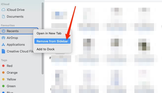 remove recents tab from sidebar remove recents tab from sidebar
