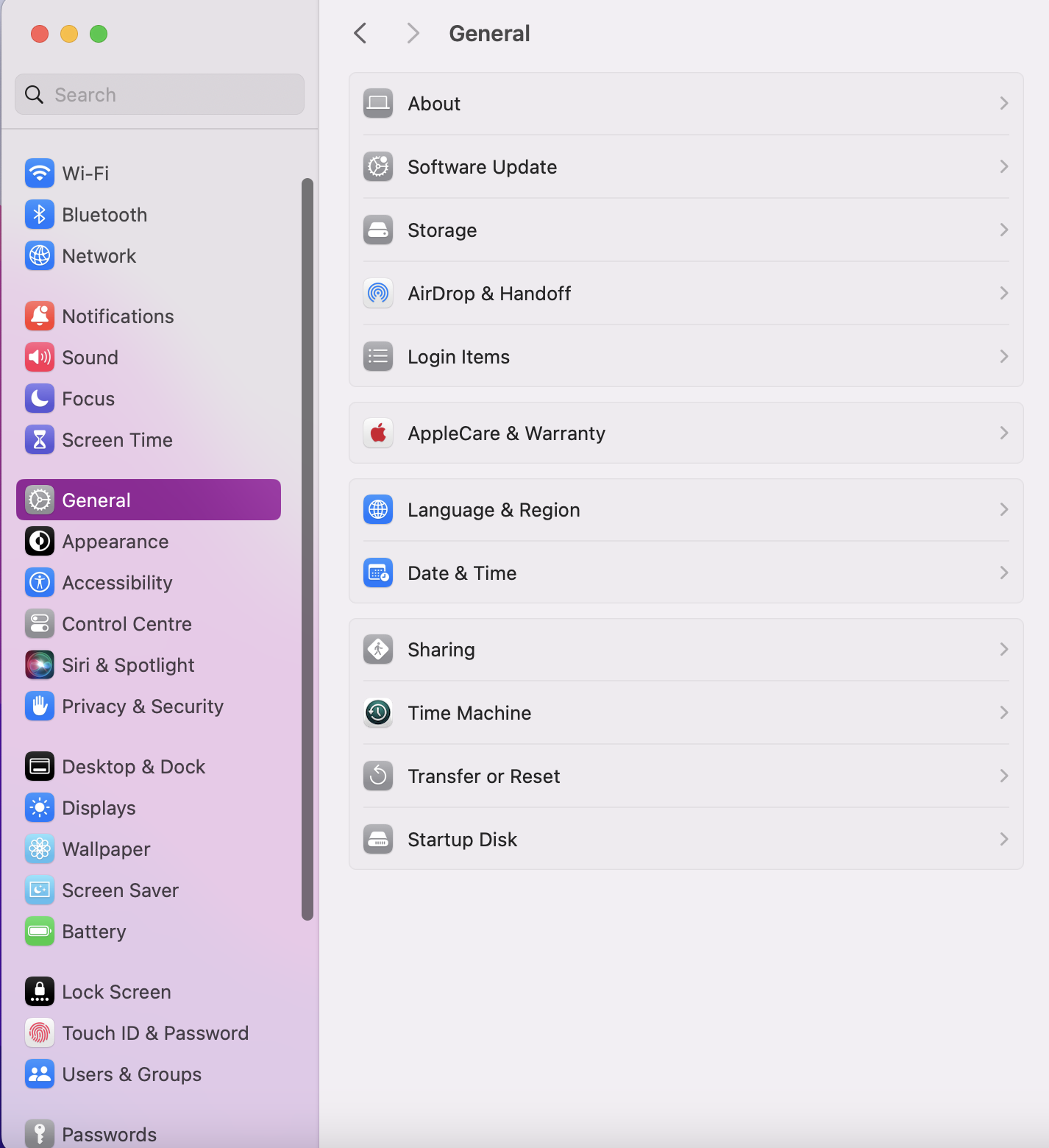Another way to find out if our Mac can support newer macOS versions is to get as many details about your device as you can. While About this Mac has some helpful information, you can access more about your laptop or computer. Just open System Settings, click on the General tab, and then About.