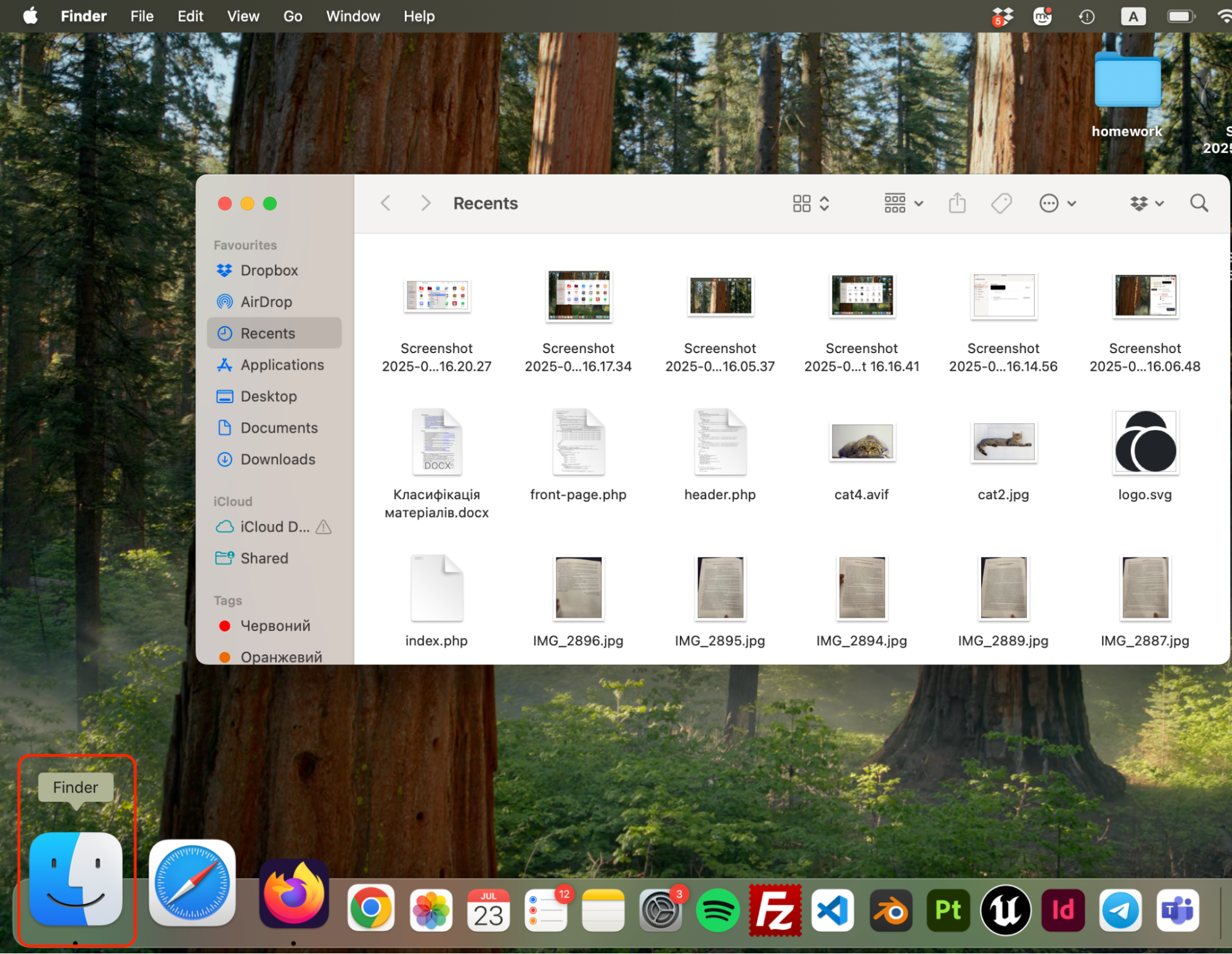 In Finder, press Shift + Command + G to open the Go to Folder window for accessing hidden directories.
