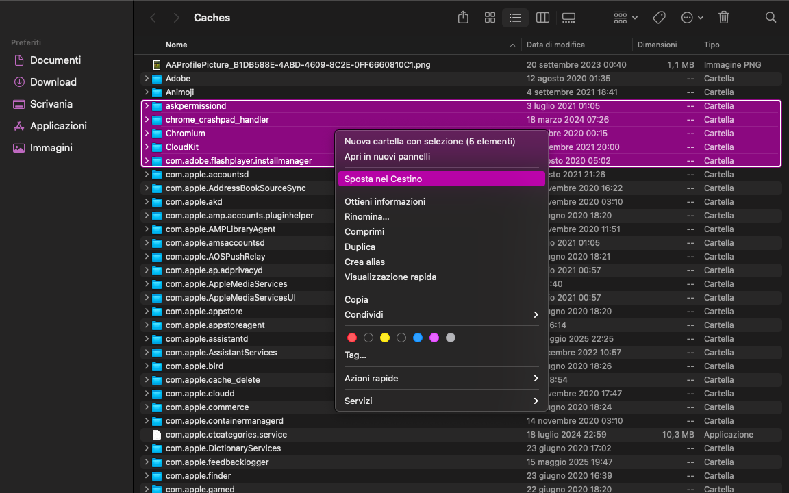 Se si sa cosa si può eliminare con sicurezza, è sufficiente inviare questi file al cestino e svuotarlo, come si farebbe con qualsiasi altro file che si desidera eliminare.