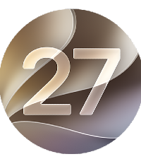 Round logo for macOS 27 (Golden Gate), the 23rd edition of the Mac operating system, and the first version that runs only on Apple Silicon processors.