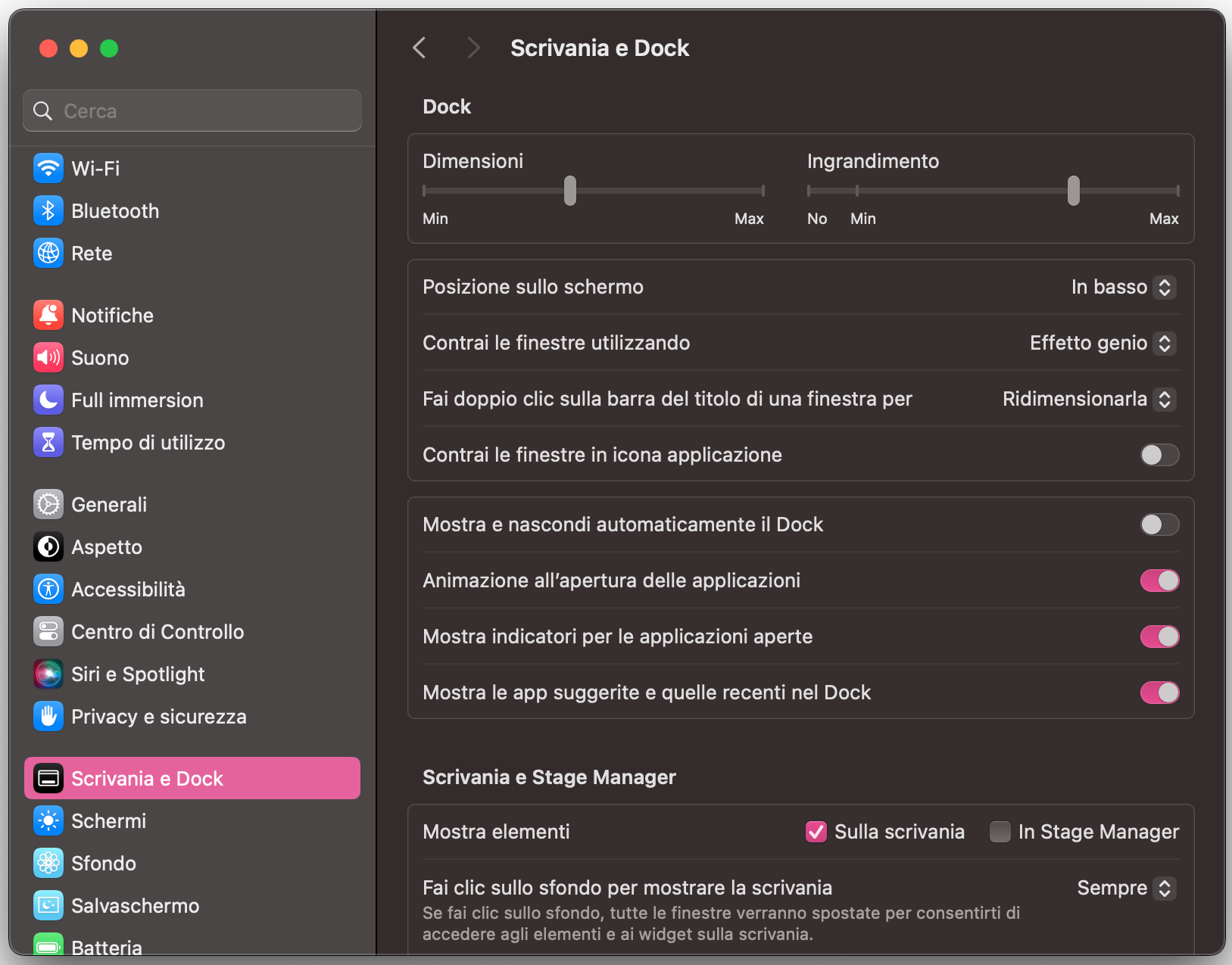 Vai su Schermo e Dock per ridurre l’utilizzo delle risorse.