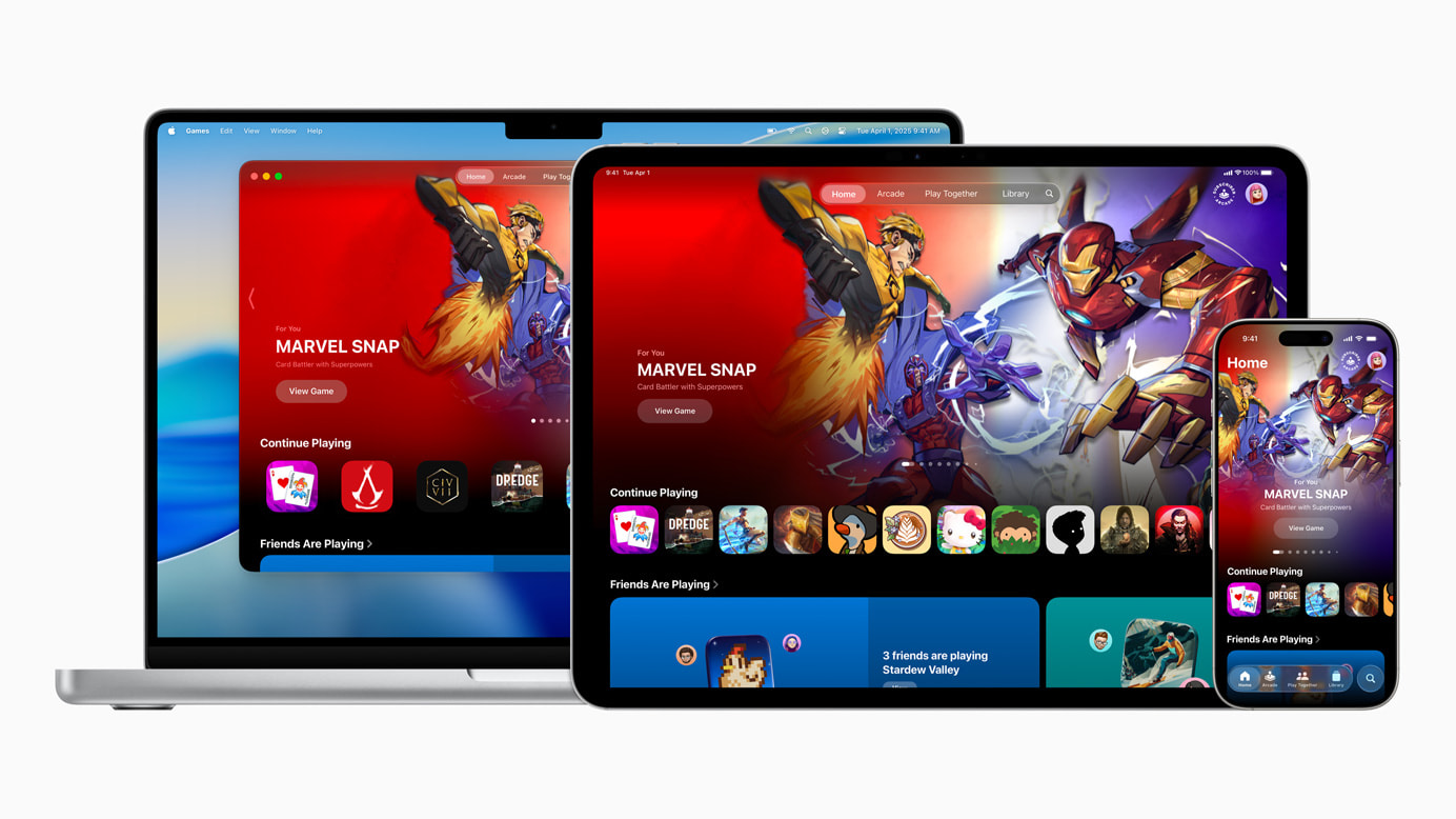 The new Games app in macOS Tahoe makes it easier to see all your games, interact with friends, and see activity across all your Apple devices.