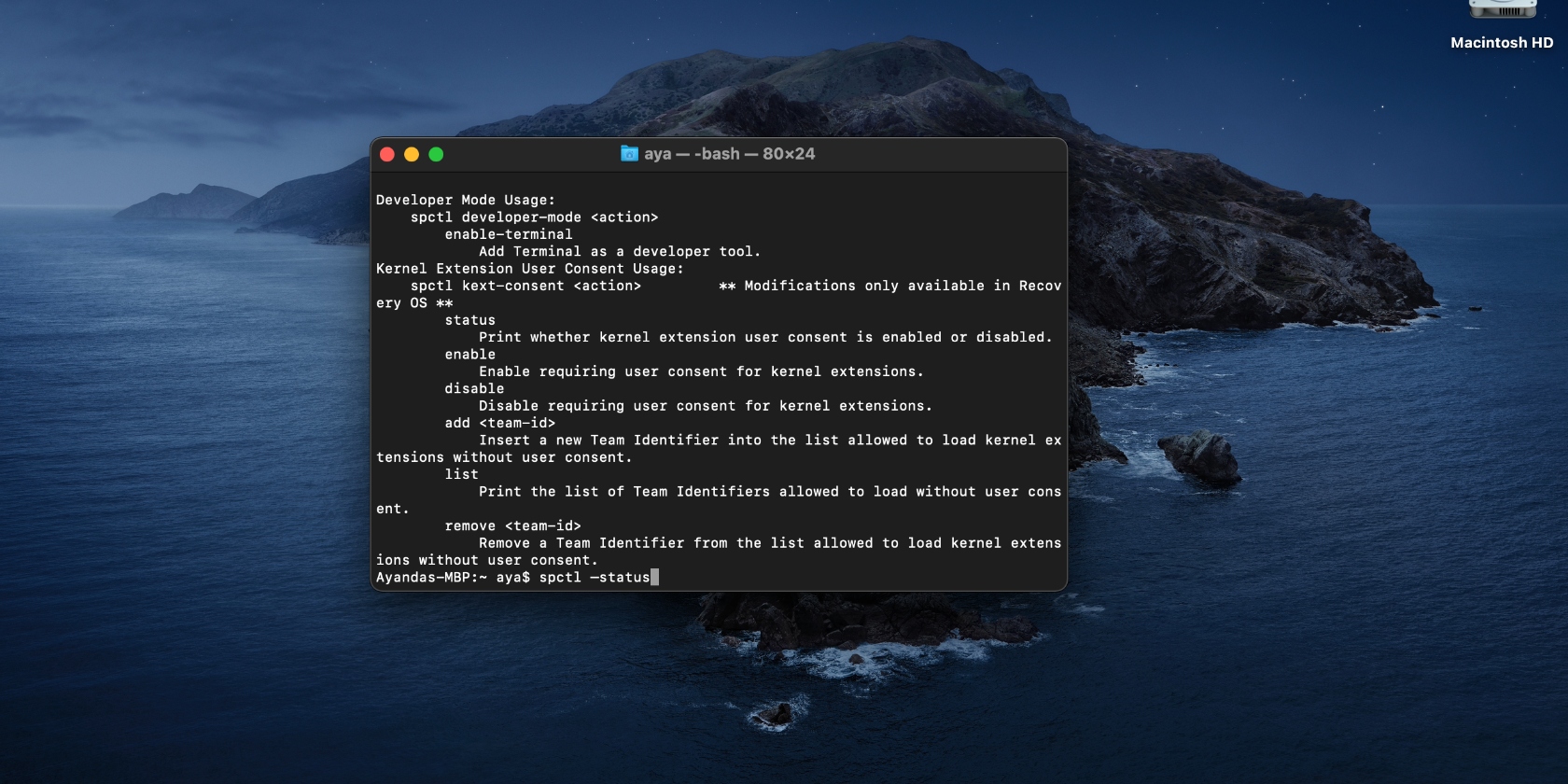 Introduce el segundo comando spctl –status para completar el proceso de desactivación de Gatekeeper en un Mac. Esta es una de las soluciones para abrir una aplicación bloqueada en un Mac.