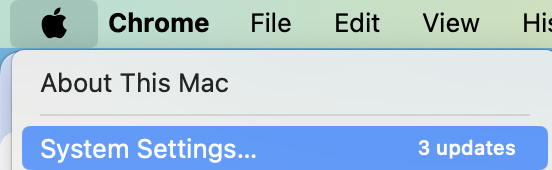Turn off your VPN in macOS Sonoma by going to the Apple logo and selecting System Settings from the dropdown menu. Here, you'll have access to all your options.