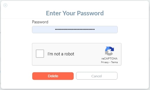Account removal confirmation Account removal confirmation