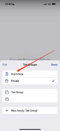 Start page option for Safari iOS