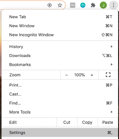 find settings button in chrome menu find settings button in chrome menu