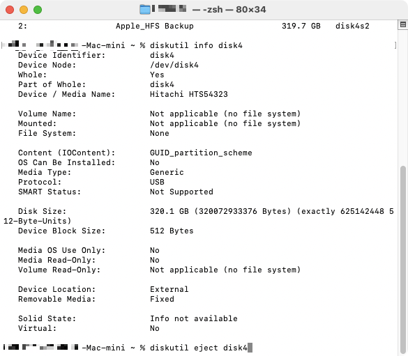 Finally, use the eject command to eject your external drive from your Mac. You can now safely unplug it and then plug it back in again. Finally, use the eject command to eject your external drive from your Mac. You can now safely unplug it and then plug it back in again.