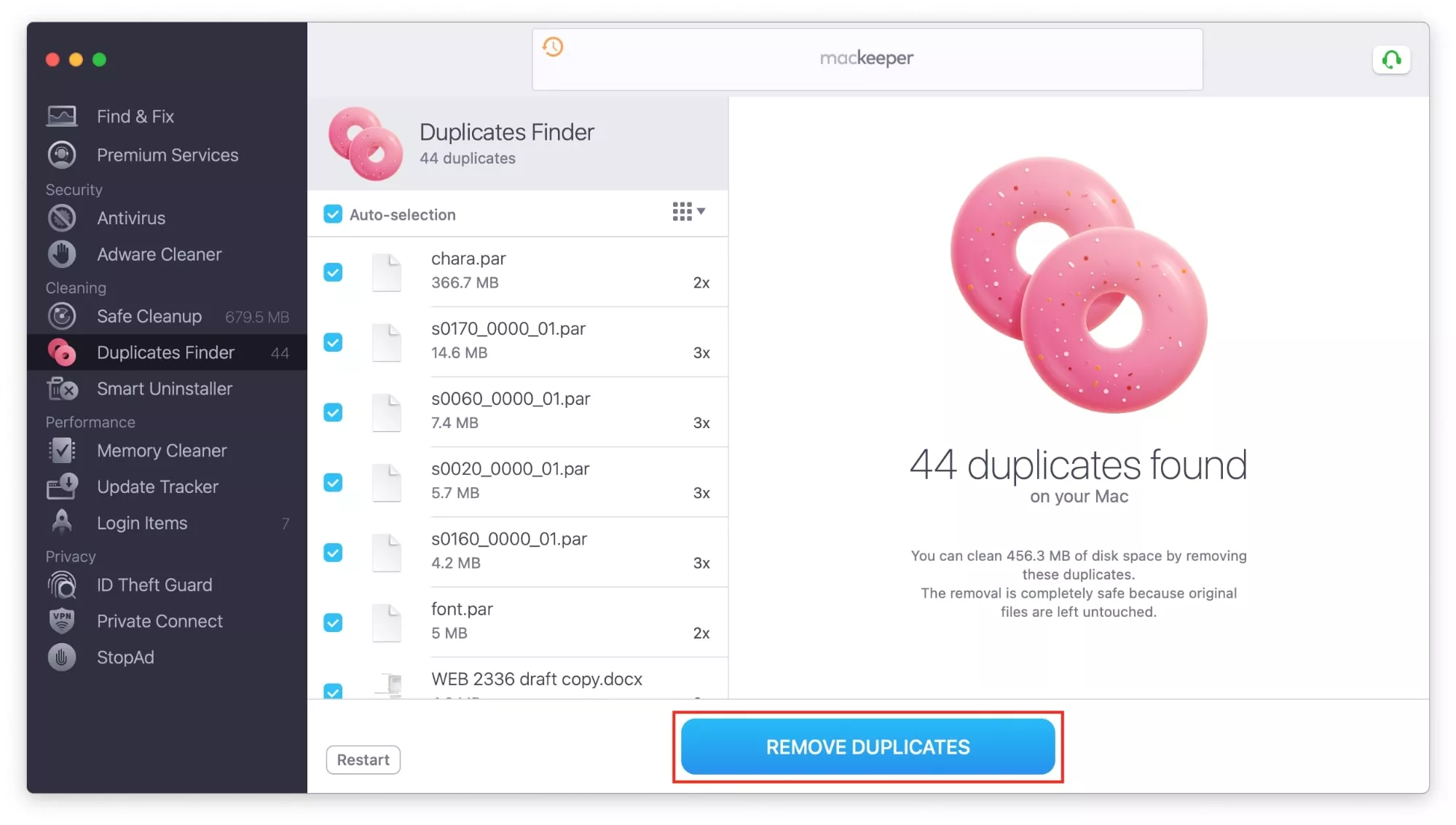 mackeeper duplicates finder