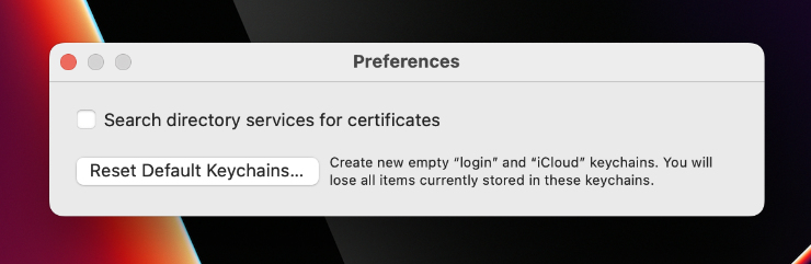 how to reset keychain password on mac