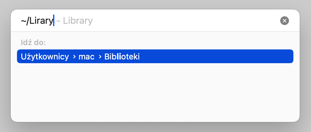 W Finderze kliknij Idź > Idź do folderu. Następnie w polu tekstowym wpisz następującą ścieżkę: ~/Library. Zostaniesz przeniesiony do wyboru folderów kontenerowych, które musisz ręcznie przeglądać, dopóki znajdziesz pliki pamięci podręcznej.