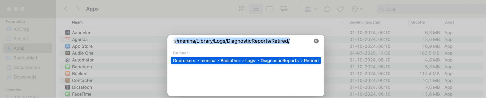 Typ ~/Library/Caches/ in Finder om de caches op je Mac te bekijken. Verwijder vervolgens de caches die je niet meer nodig hebt.