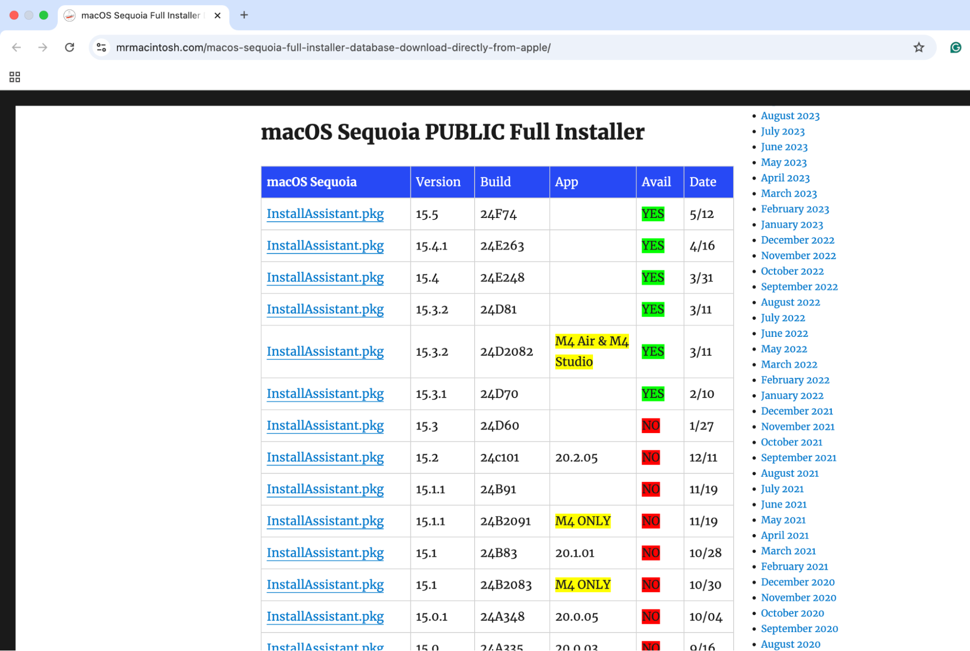 You can try and get macOS Sequoia files directly from the Apple server. The Mr Macintosh database houses all of these helpful pkg files conveniently for you to choose which version you want to try and download.  Choose the version of macOS Sequ,oia you want, allow it to download and then make sure you save it to your Applications. Hopefully, this is a way for you to get around Mac Sequoia being stuck.