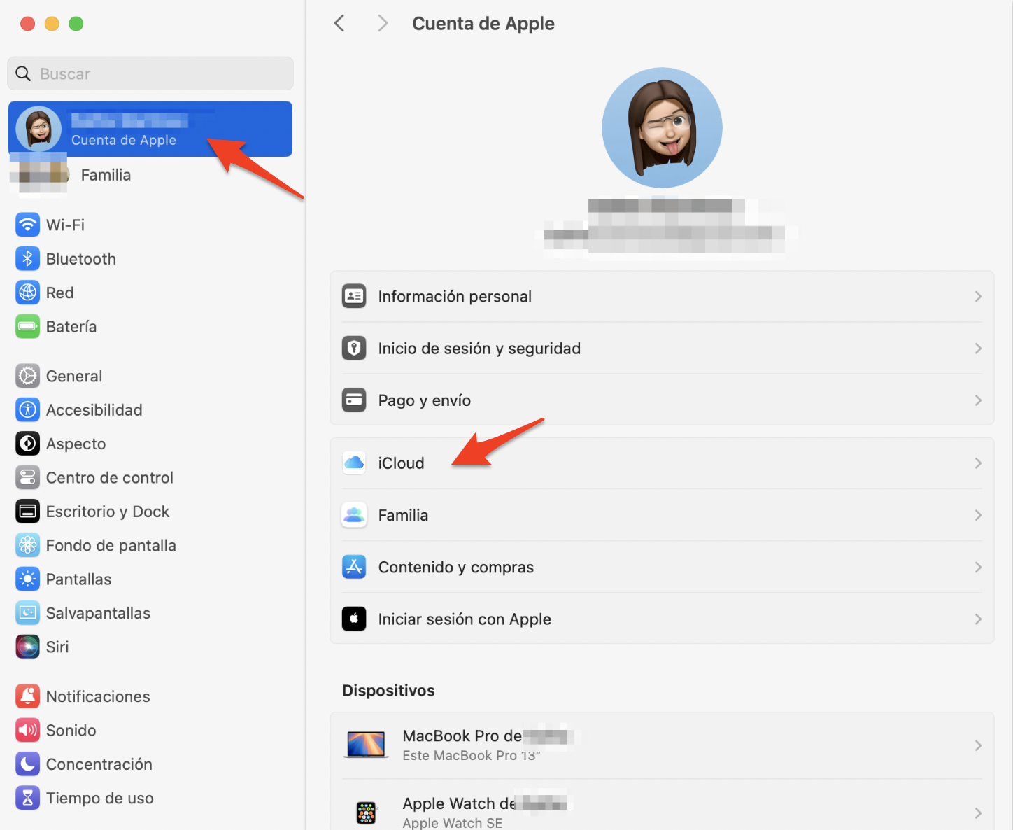 Ajustes del sistema en Mac mostrando el menú ID de Apple. Para mover archivos de Mac a Mac utilizando el almacenamiento de iCloud, primero haz clic en iCloud. Ajustes del sistema en Mac mostrando el menú ID de Apple. Para mover archivos de Mac a Mac utilizando el almacenamiento de iCloud, primero haz clic en iCloud.
