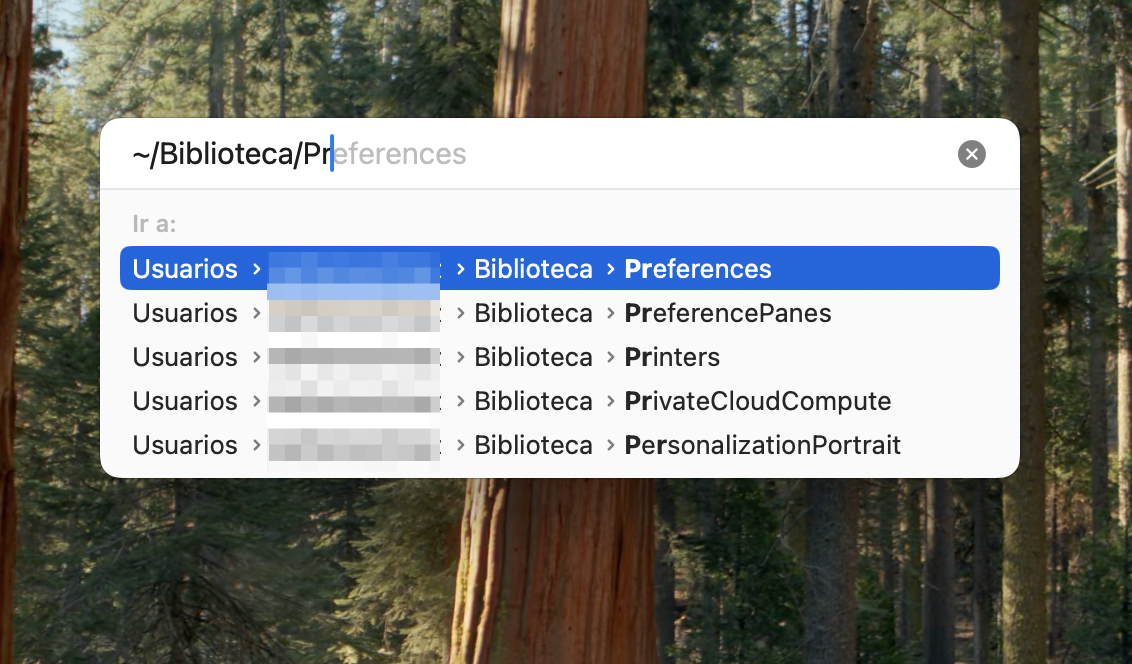 Elimina los archivos de preferencias dañados. He aquí cómo hacerlo: Haz clic en Finder, pulsa Ir en la barra de menú superior y selecciona la opción Ir a carpeta. Escribe ~/Biblioteca/Preferences/ en el cuadro de texto Ir a la carpeta y haz clic en el botón Ir.