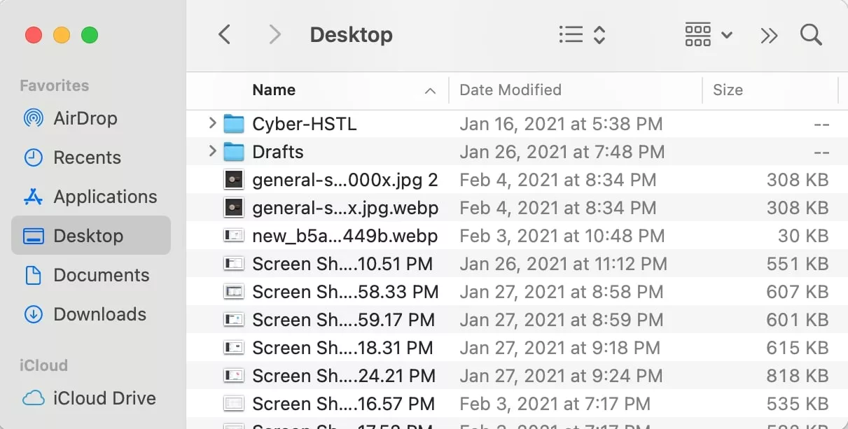 finder desktop folder