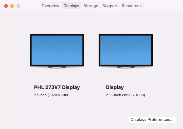 About This Mac > Display tab
