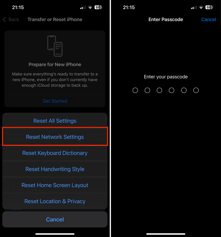 To fix the Safari can’t connect to iCloud Private Relay issue on iPhone or iPad, tap Reset Network Settings from your iOS or iPadOS device, then enter your passcode.