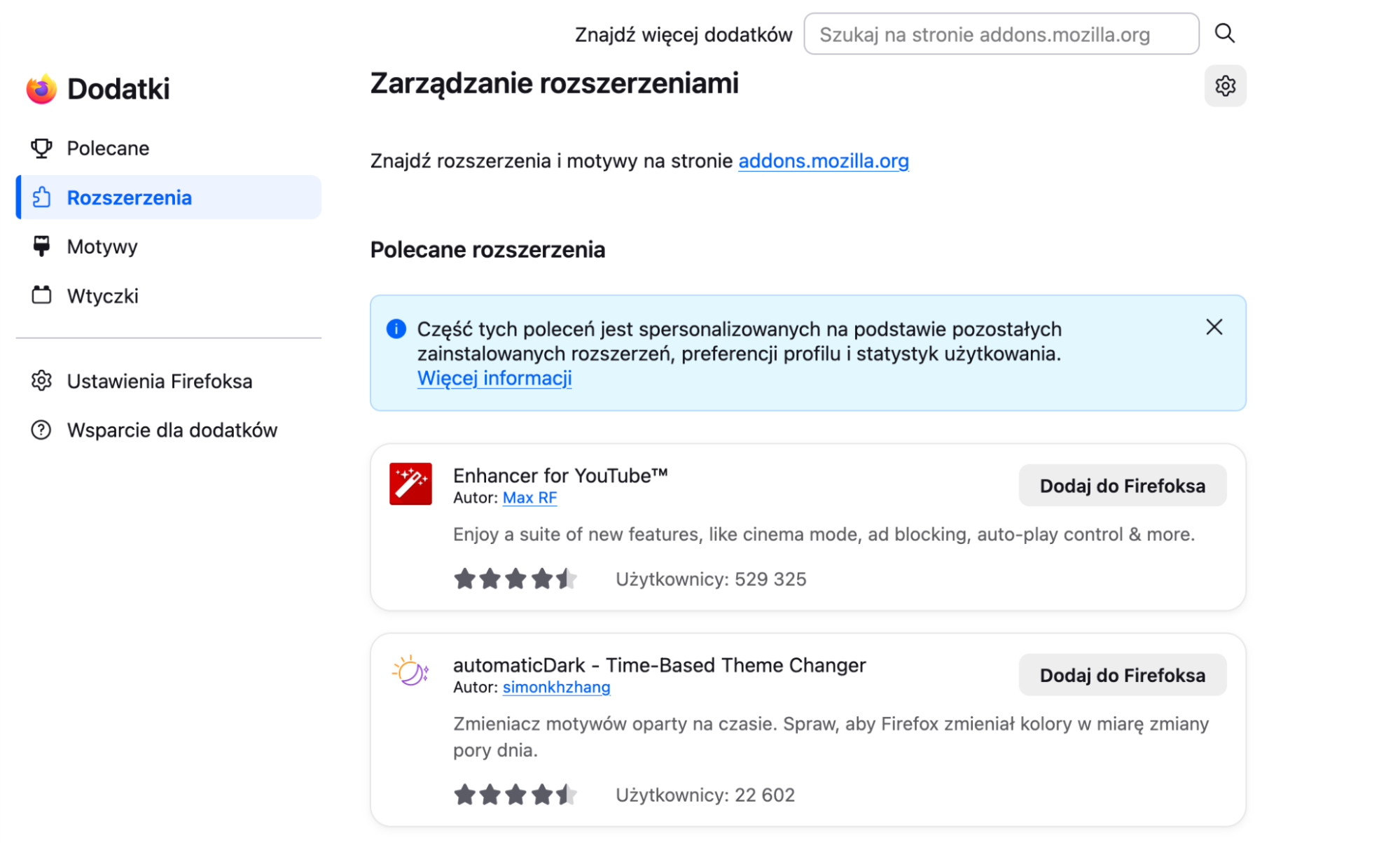 Na stronie Firefox kliknij trzy paski w prawym górnym rogu, następnie wybierz Rozszerzenia i motywy, potem kliknij przycisk Usuń.