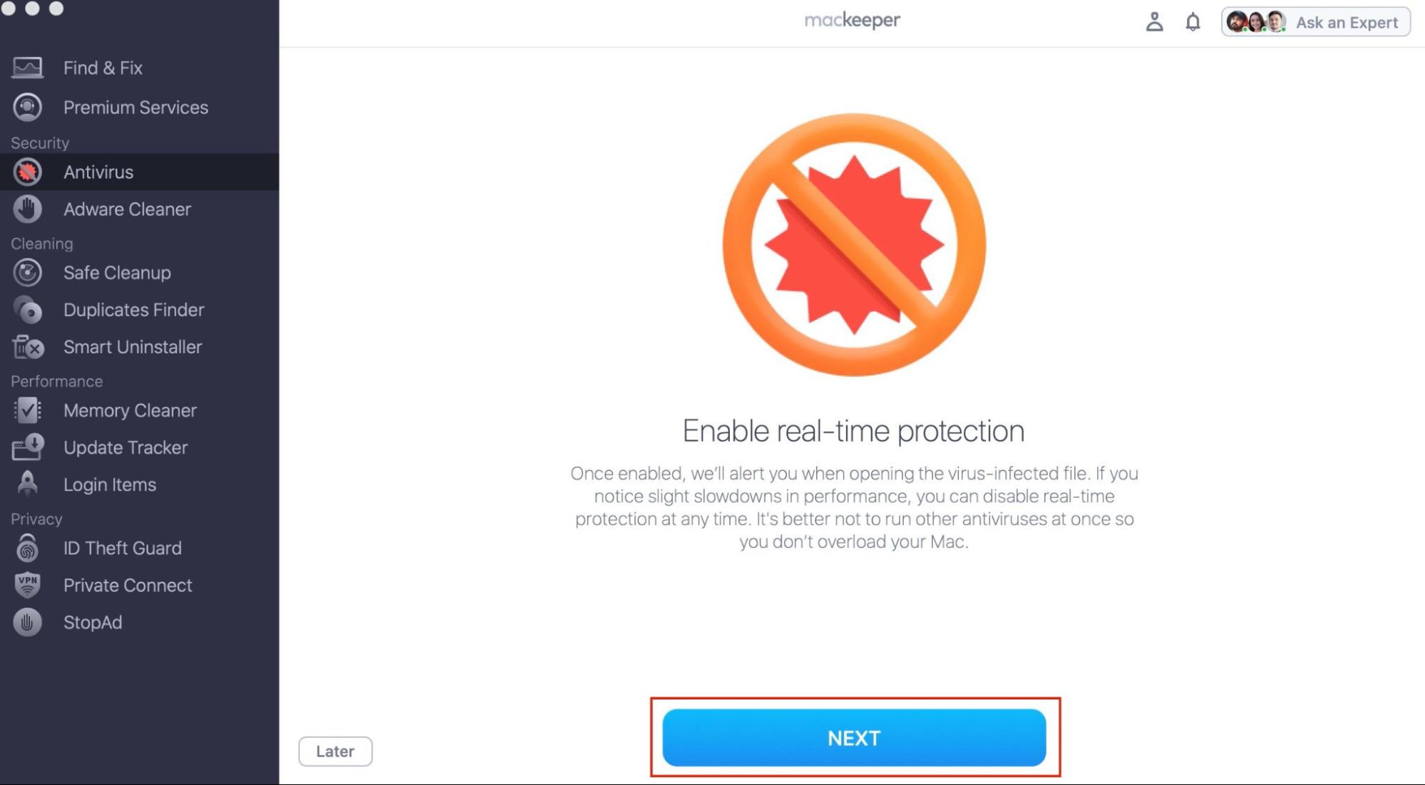 MacKeeper Antivirus User Interface MacKeeper Antivirus User Interface