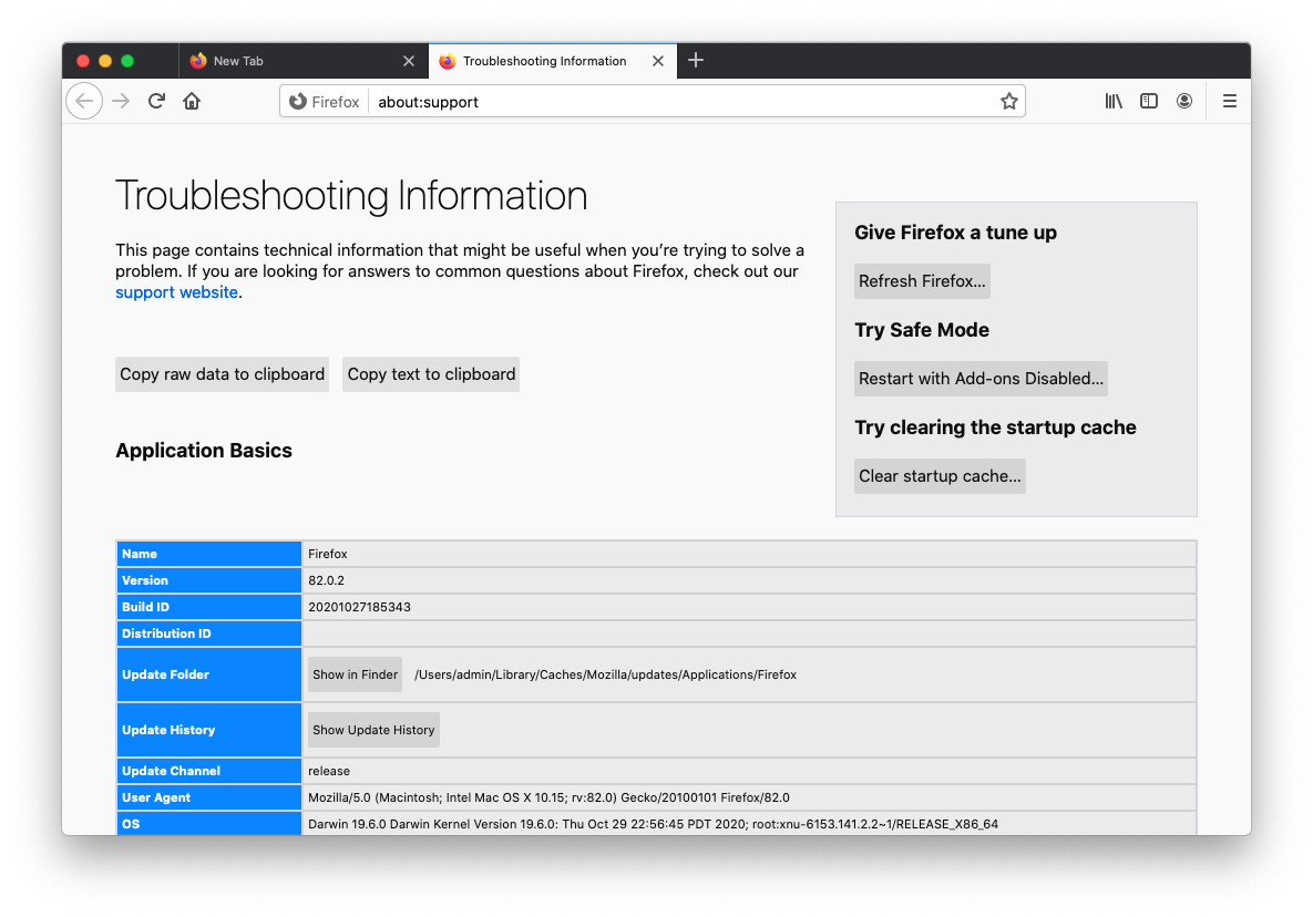 firefox help menu troubleshooting information firefox help menu troubleshooting information