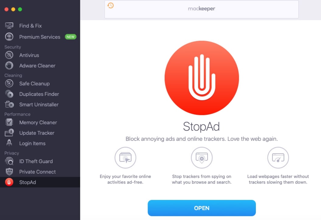 Select StopAd tool Select StopAd tool