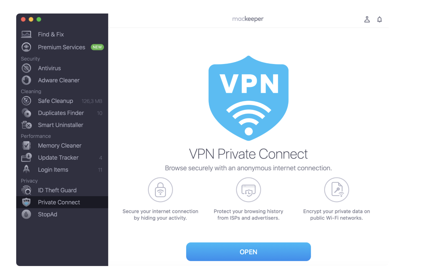 Before you enable MMS messaging on Mac, make sure you keep yourself protected. One of the best ways to do this is by using MacKeeeper VPN Private Connect.