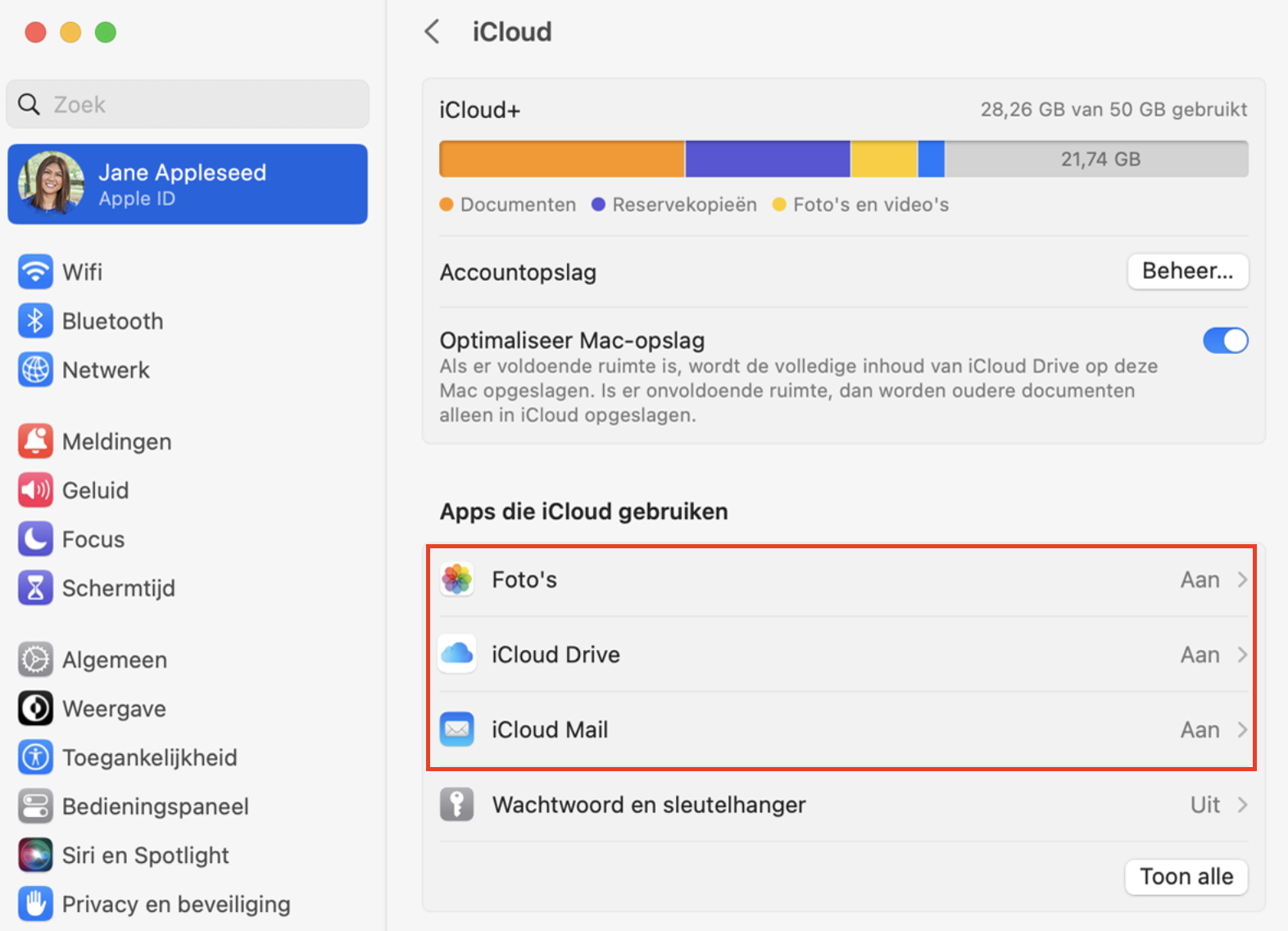 Je moet mogelijk het vakje naast iCloud-foto’s aanvinken als je macOS-versie ouder is dan Catalina.