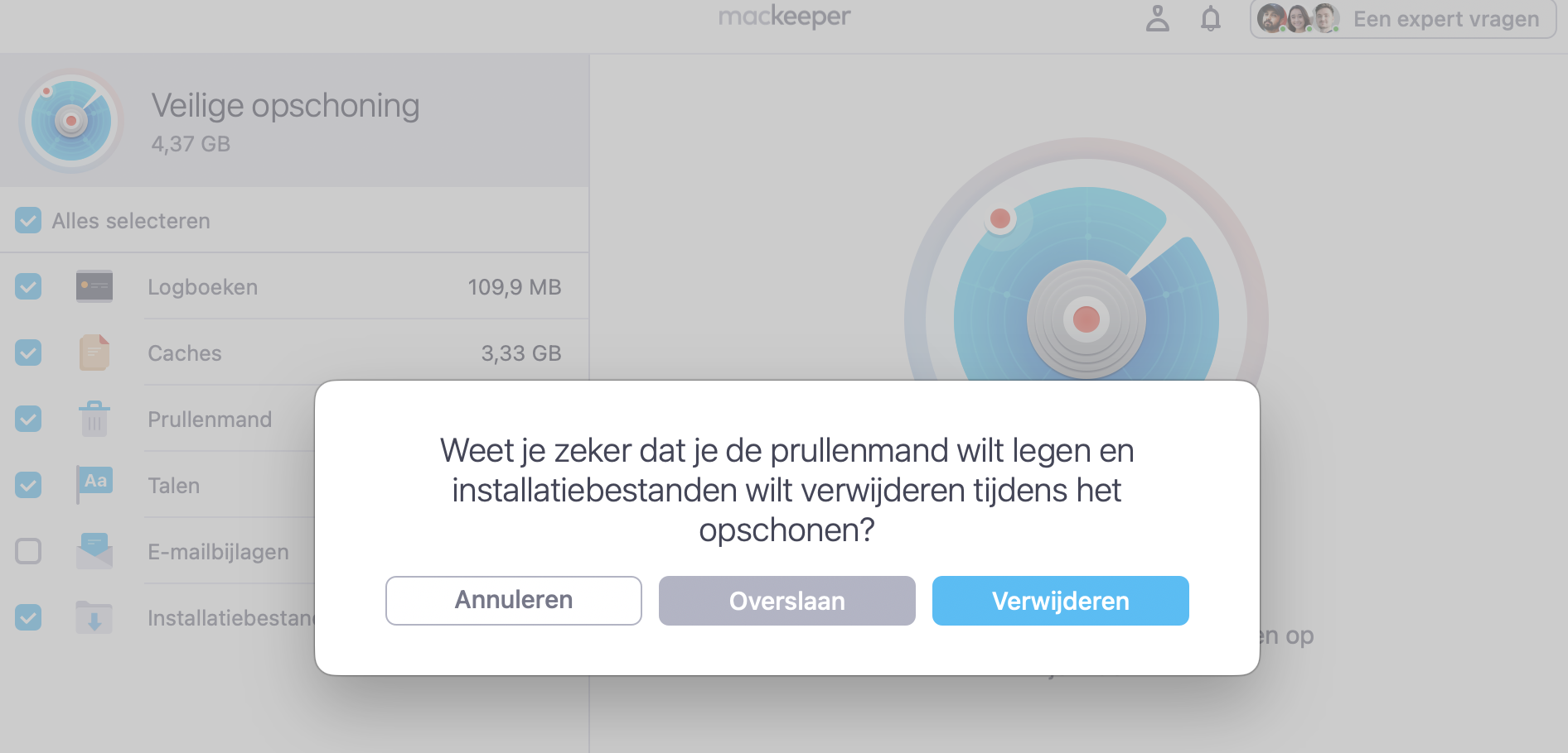 Klik op Verwijderen in het pop-upvenster om het proces te voltooien.