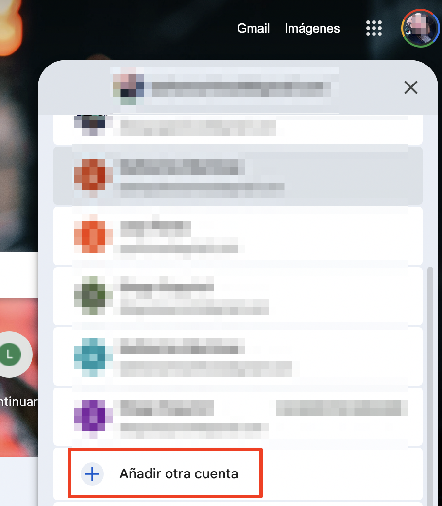 Selecciona Añadir otra cuenta para configurar un nuevo perfil de navegador.