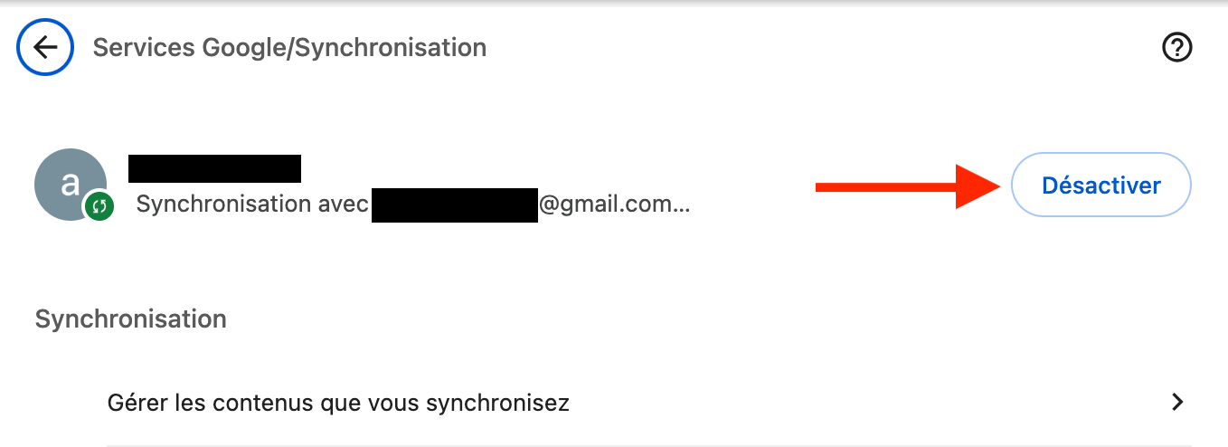Cliquez sur Désactiver dans la fenêtre suivante pour arrêter la synchronisation dans Google Chrome.