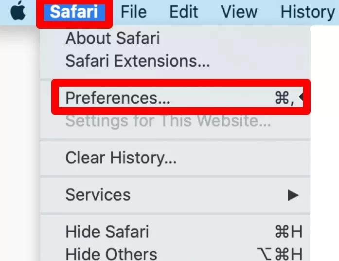  menu safari