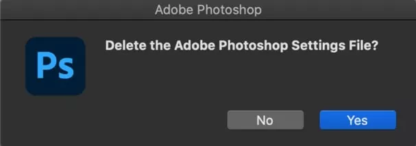 delete photoshop settings file
