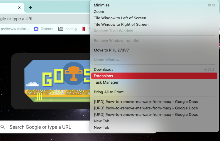 If you see anything that you want to remove, visit Window > Extensions from the menu bar, to start the process of removal.