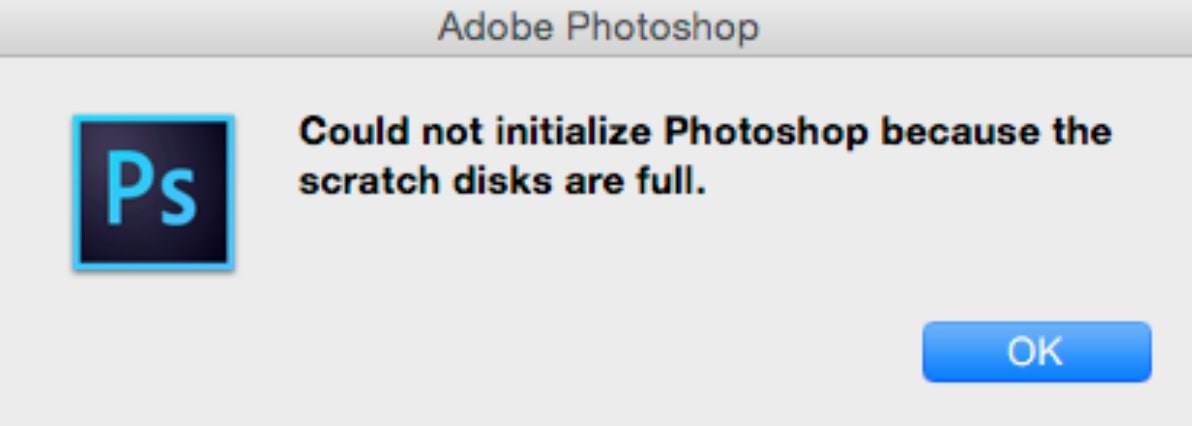 Ошибка расширения. Error для фотошопа. Could not complete your request because the Scratch Disks are Full. Photoshop could not complete your request because the Scratch Disks are Full. Сбросить настройки Photoshop.