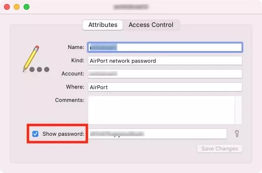 keychain access show wi-fi password