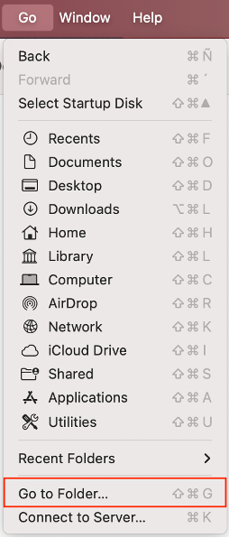 To get rid of Soundflower leftover files from your Mac for good, go to Finder, click Go in the menu bar, then select Go to Folder.