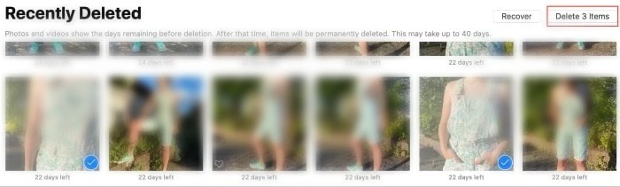 To permanently delete pictures in the Mac Photos app, launch the app and go to the Recently Deleted folder. Select all the desired files. Click Delete Photos/Items in the top right of the window to delete them forever. To permanently delete pictures in the Mac Photos app, launch the app and go to the Recently Deleted folder. Select all the desired files. Click Delete Photos/Items in the top right of the window to delete them forever.