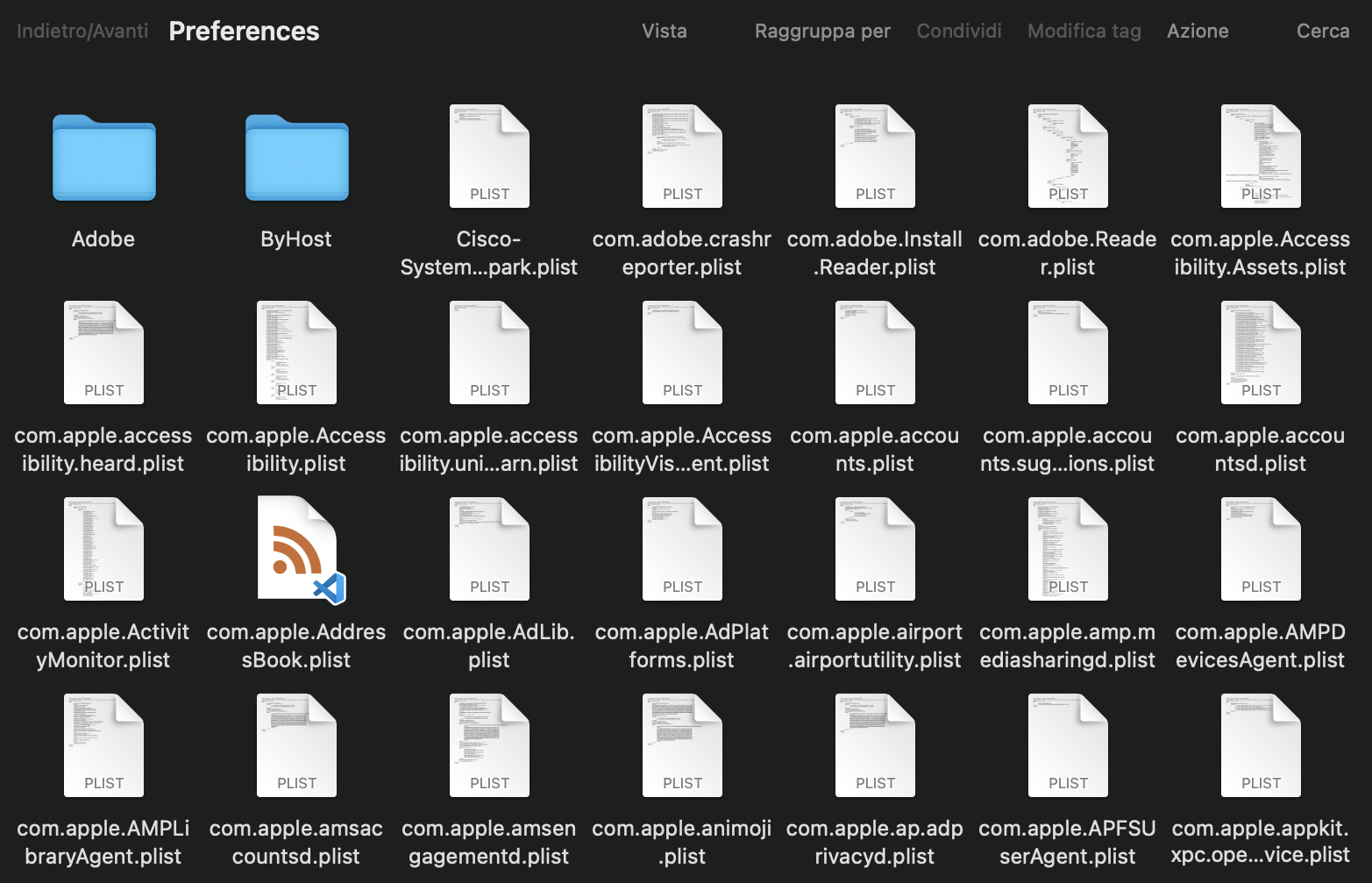 Per reimpostare i file con un elenco delle proprietà del mouse, cerca i file PLIST del tuo mouse e trascinali nel Cestino. Questi sono i file che dovresti eliminare: com.apple.driver.AppleHIDMouse.plist com.apple.AppleMultitouchMouse.plist com.apple.driver.AppleBluetoothMultitouch.mouse.plist.