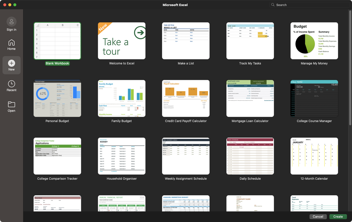 Some advanced features aren't available in the Mac version of Excel, but you can do all the basic spreadsheet tasks you need to.