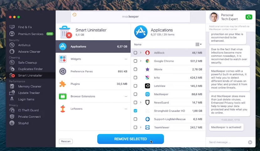 Removing application Removing application