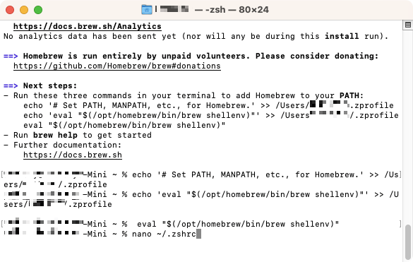To open ZSH shell, enter nano ~/.zshrc, and press Return to open ZSH shell.