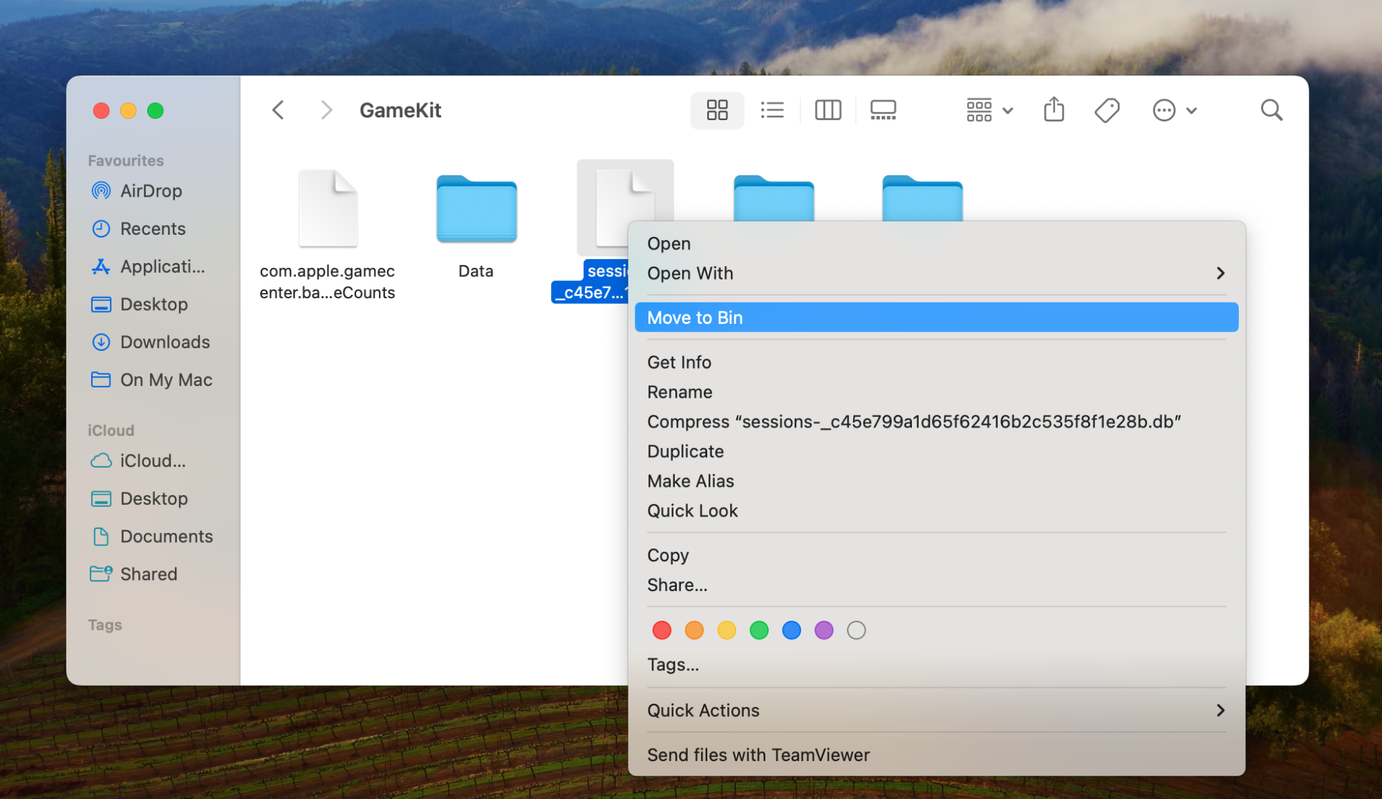 The browser cache folder on Mac which shows the files available to select to 'Move to Bin.' The browser cache folder on Mac which shows the files available to select to 'Move to Bin.'