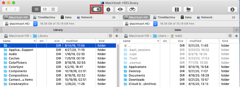 mac console commands hidden files