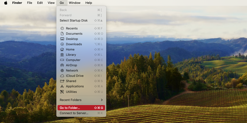 Use the macOS 'Go' function to go directly to the caches folder on your Mac. There are system caches, but it's safe to change user caches.