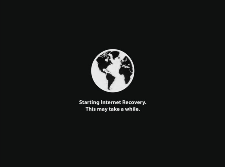 To check whether the installer information on the recovery server is damaged error is fixed on your Mac, wait until Internet Recovery mode starts.