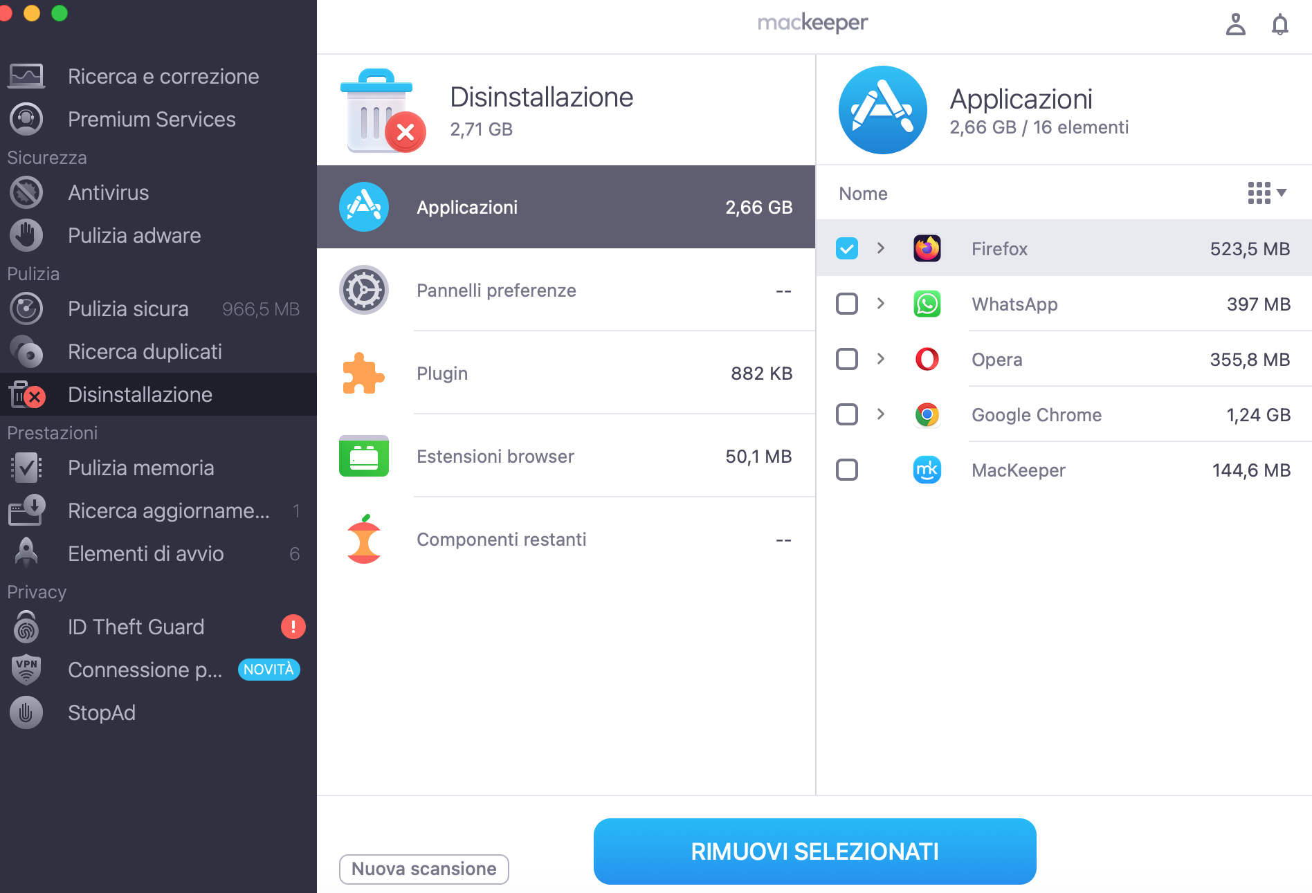 Disinstallazione di MacKeeper su Mac. Puoi usarlo per disinstallare le app Mac e tutti i file associati in pochi clic.