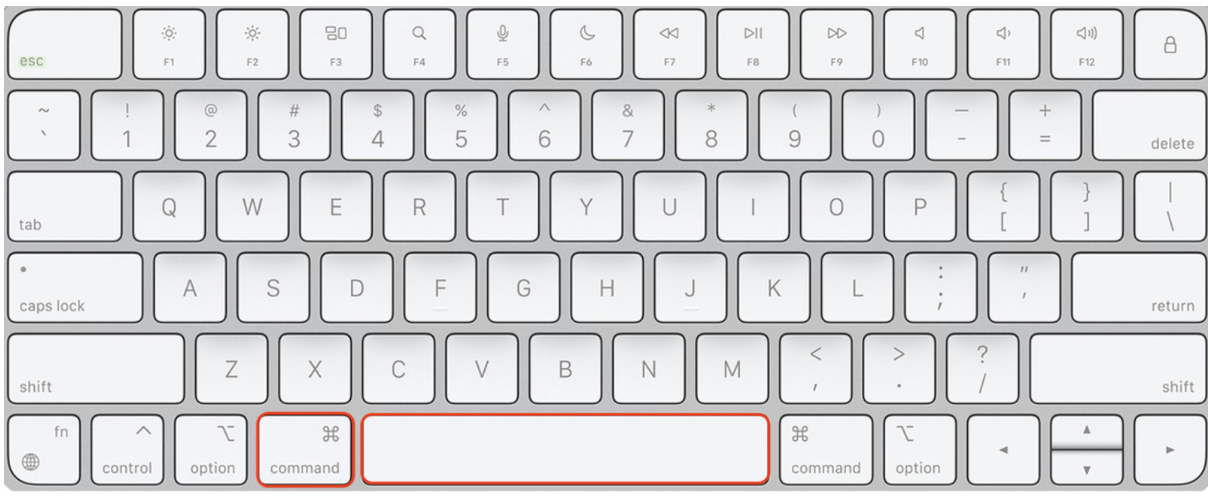 Pour formater votre clé USB, appuyez sur les touches Commande + barre d'espace.