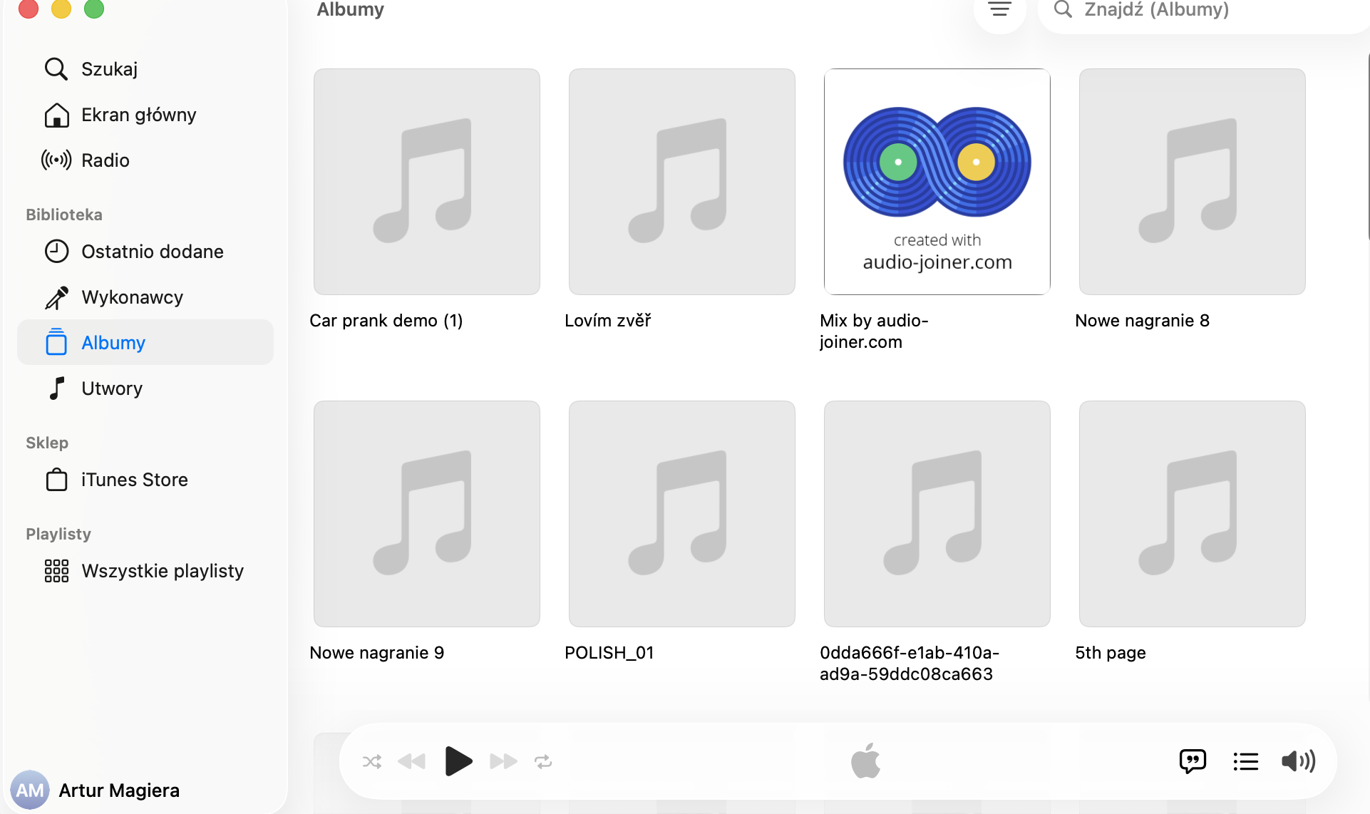 Otwórz zakładki Albumy i Utwory w Apple Music, aby zacząć usuwać elementy z biblioteki